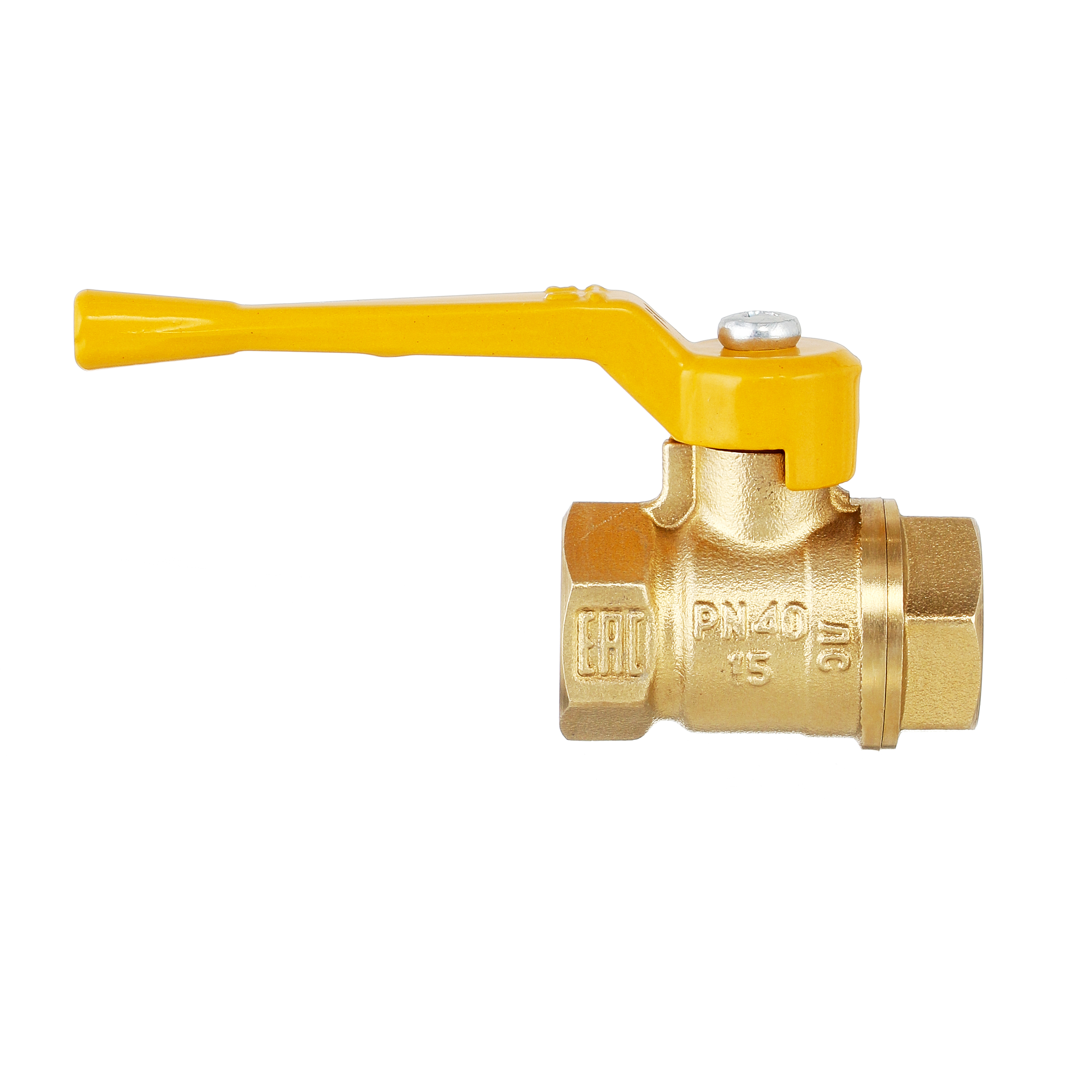 Кран шаровый латунныйБАЗ  11б27п газ ВР/ВР Ду 15 (1/2") Ру 40 рычаг 