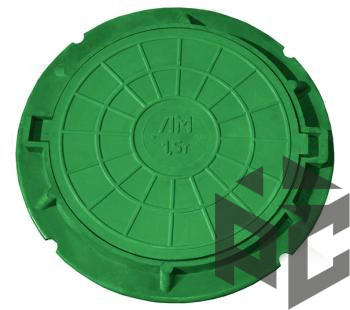 Люк полимер-песчаный Ду750 (1.5т) зеленый от производителя "Рускон"